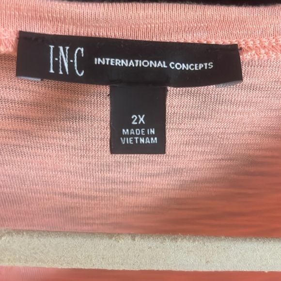 Inc shirt sleeve peach color shirt - Picture 2 of 4